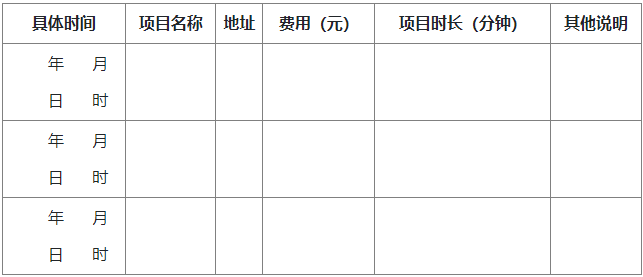 另行付費旅游項目表
